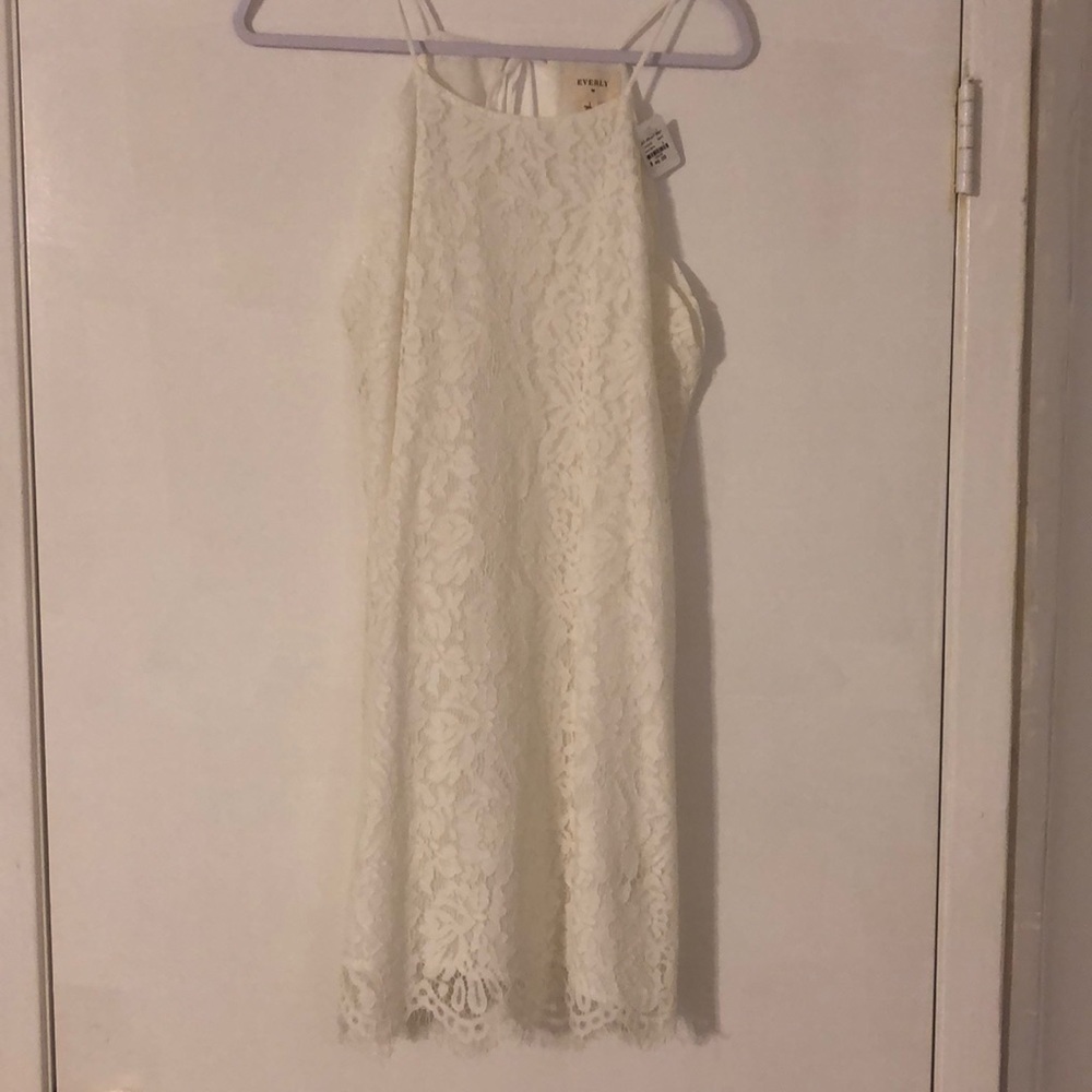 NEW white lace dress size large